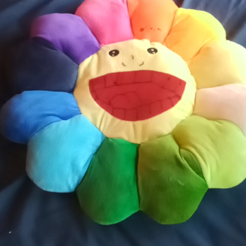 A rainbow 🌈 flower pillow 🌷